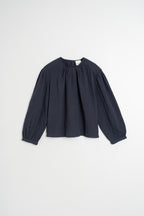 Double Gauze Blouse - Navy Blue