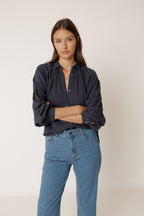 Double Gauze Shirt - Navy Blue