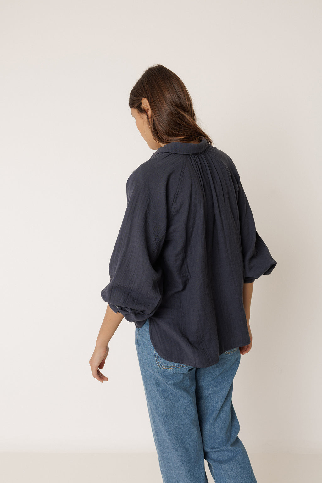 Double Gauze Shirt - Navy Blue