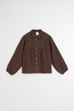 Chemise À Encolure Crochetée - Chocolat