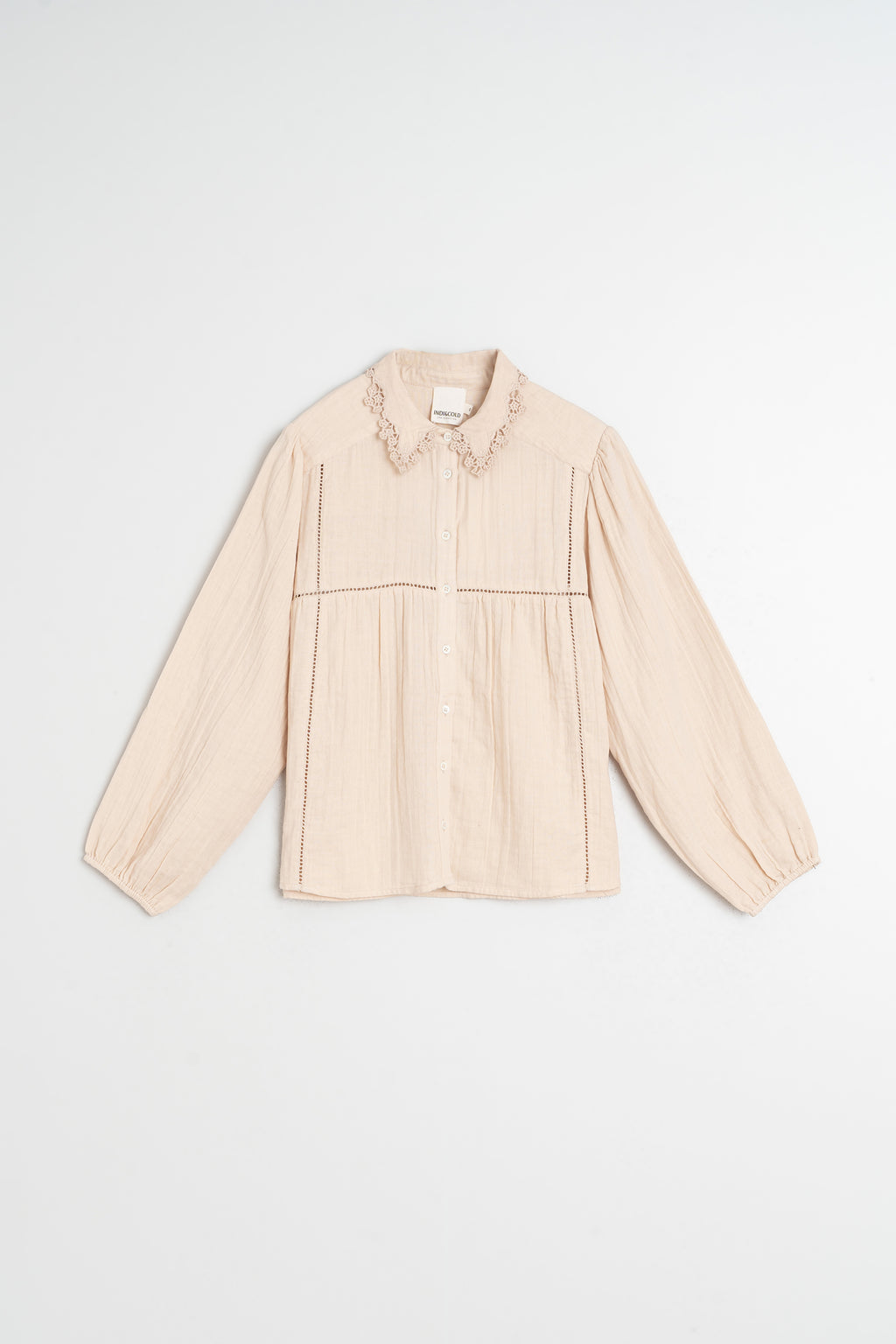Camisa con escote de ganchillo - Pétalo