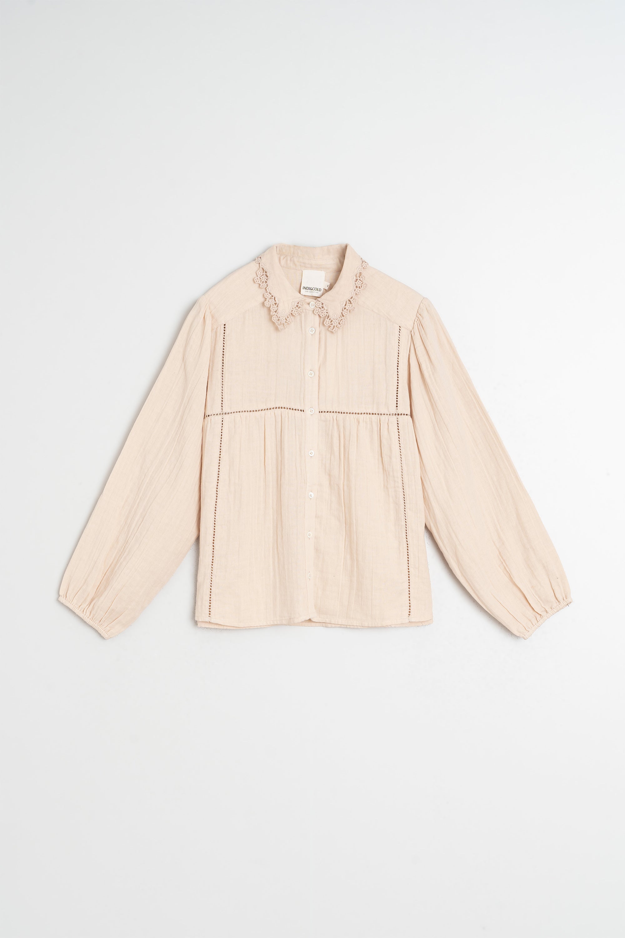 Camisa con escote de ganchillo - Pétalo