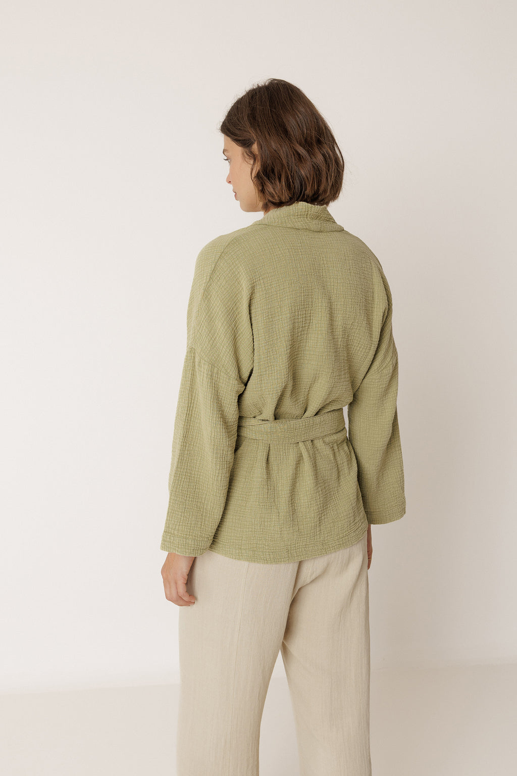 Double Gauze Kimono - Aloe