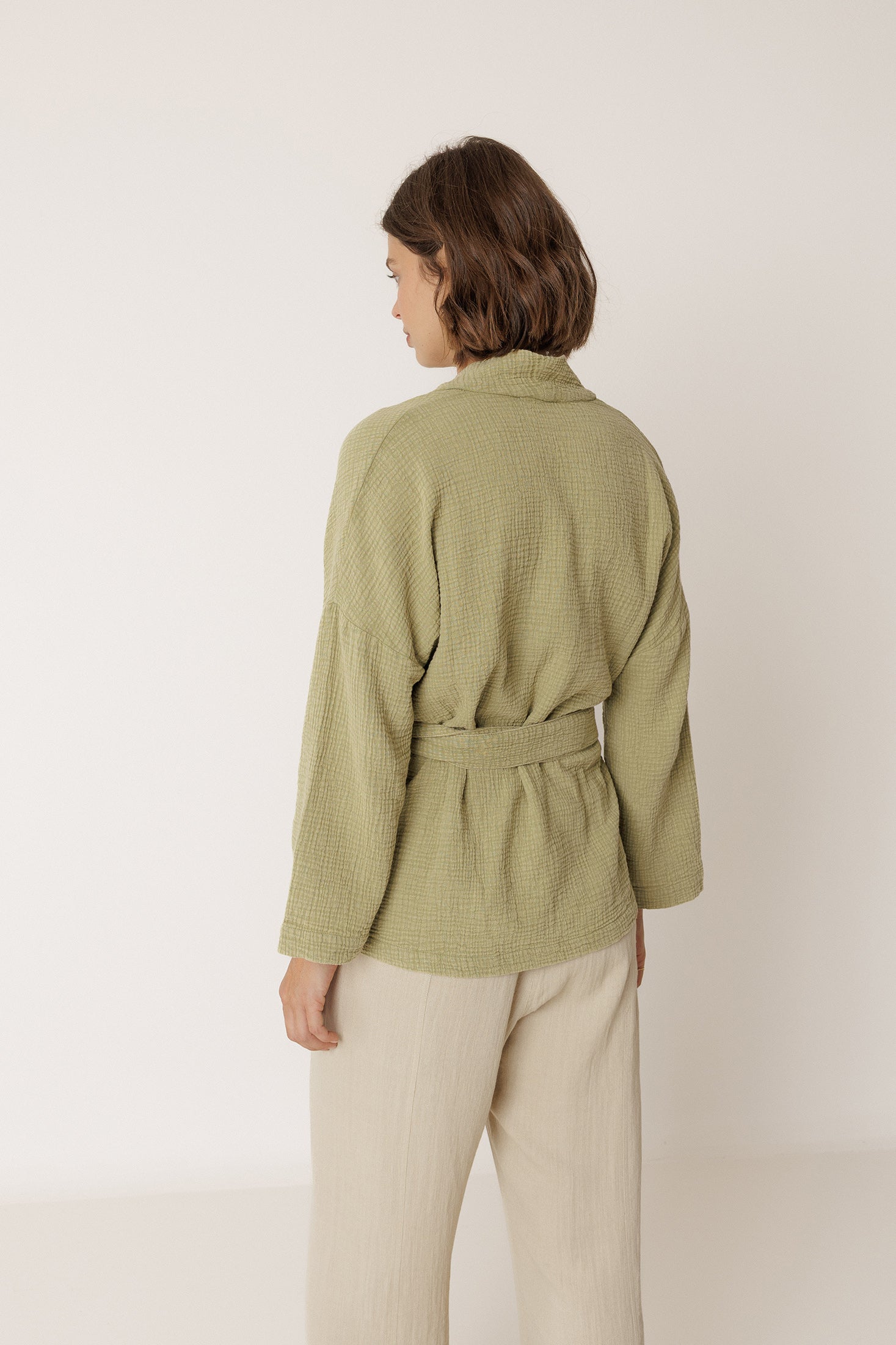 Double Gauze Kimono - Aloe