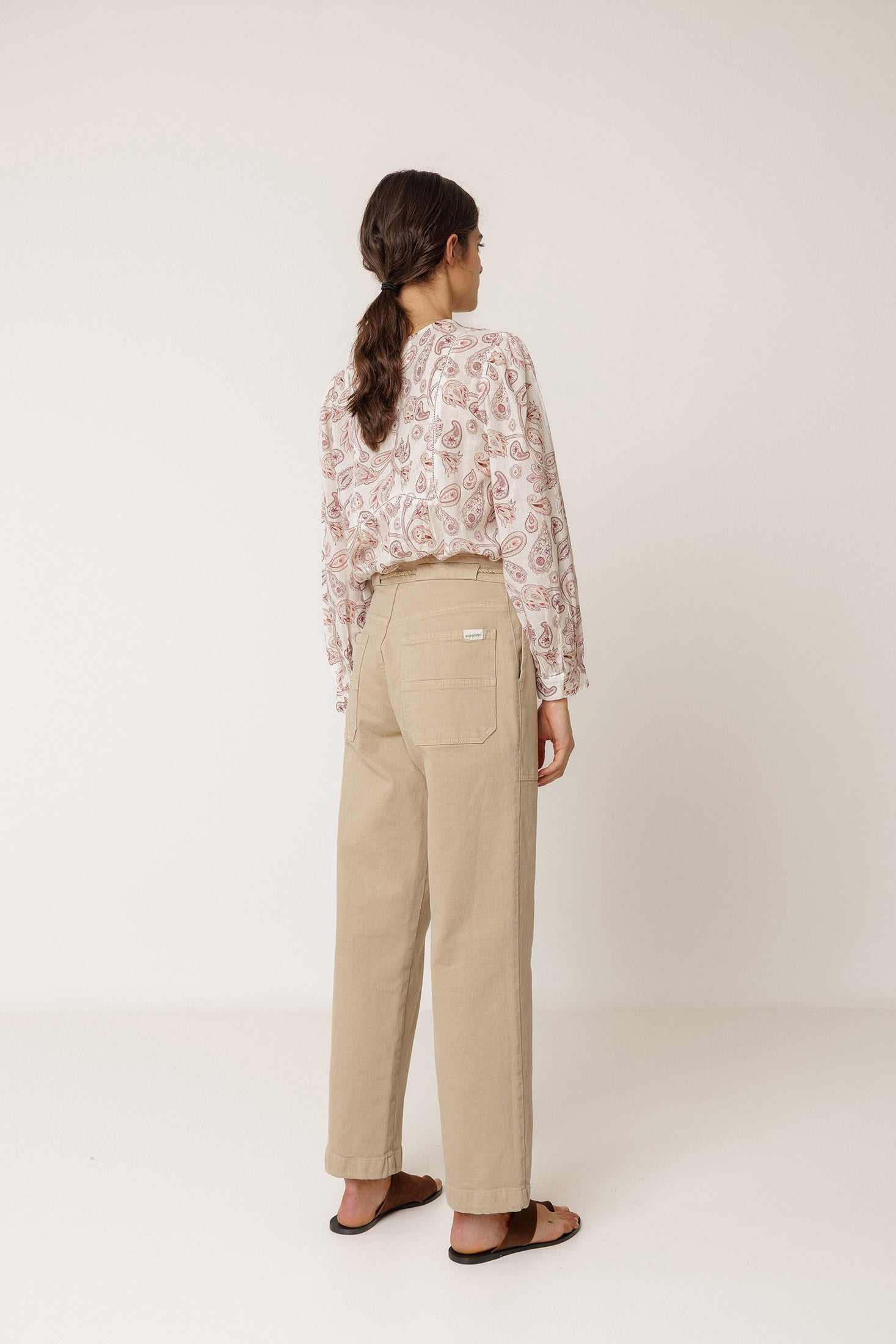 Straight-Leg Drawstring Trousers - Sand