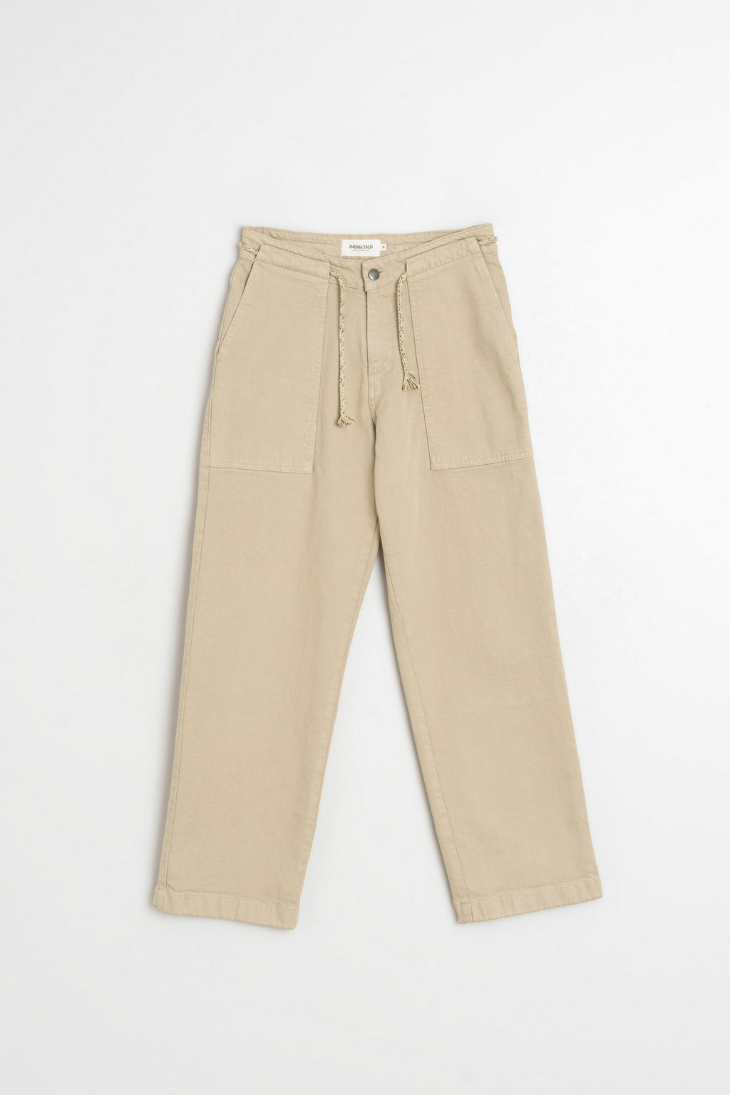Straight-Leg Drawstring Trousers - Sand