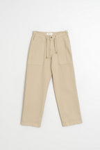 Straight-Leg Drawstring Trousers - Sand