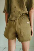 Elasticated Drawstring Waist Shorts - Khaki