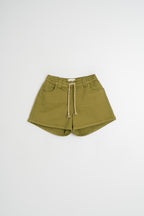 Elasticated Drawstring Waist Shorts - Khaki