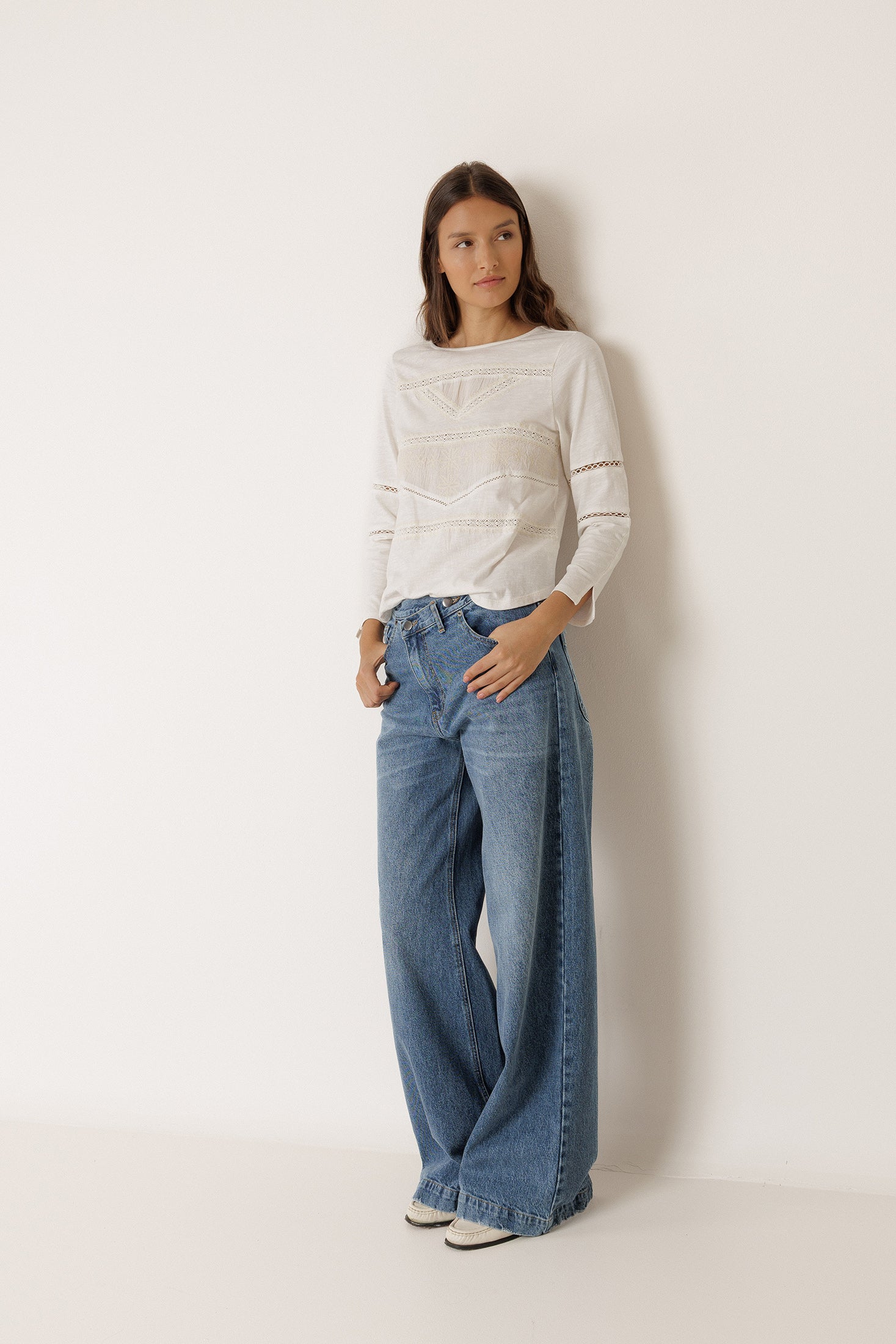 Cross-Waist Trousers - Denim