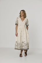 Embroidered Dress - Ecru
