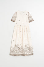 Embroidered Dress - Ecru
