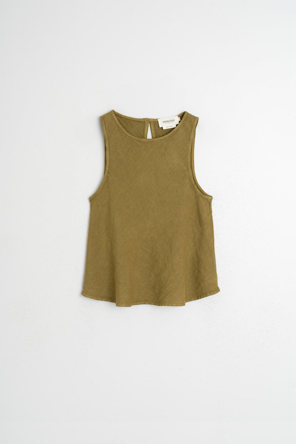 Linen Cropped Top - Khaki