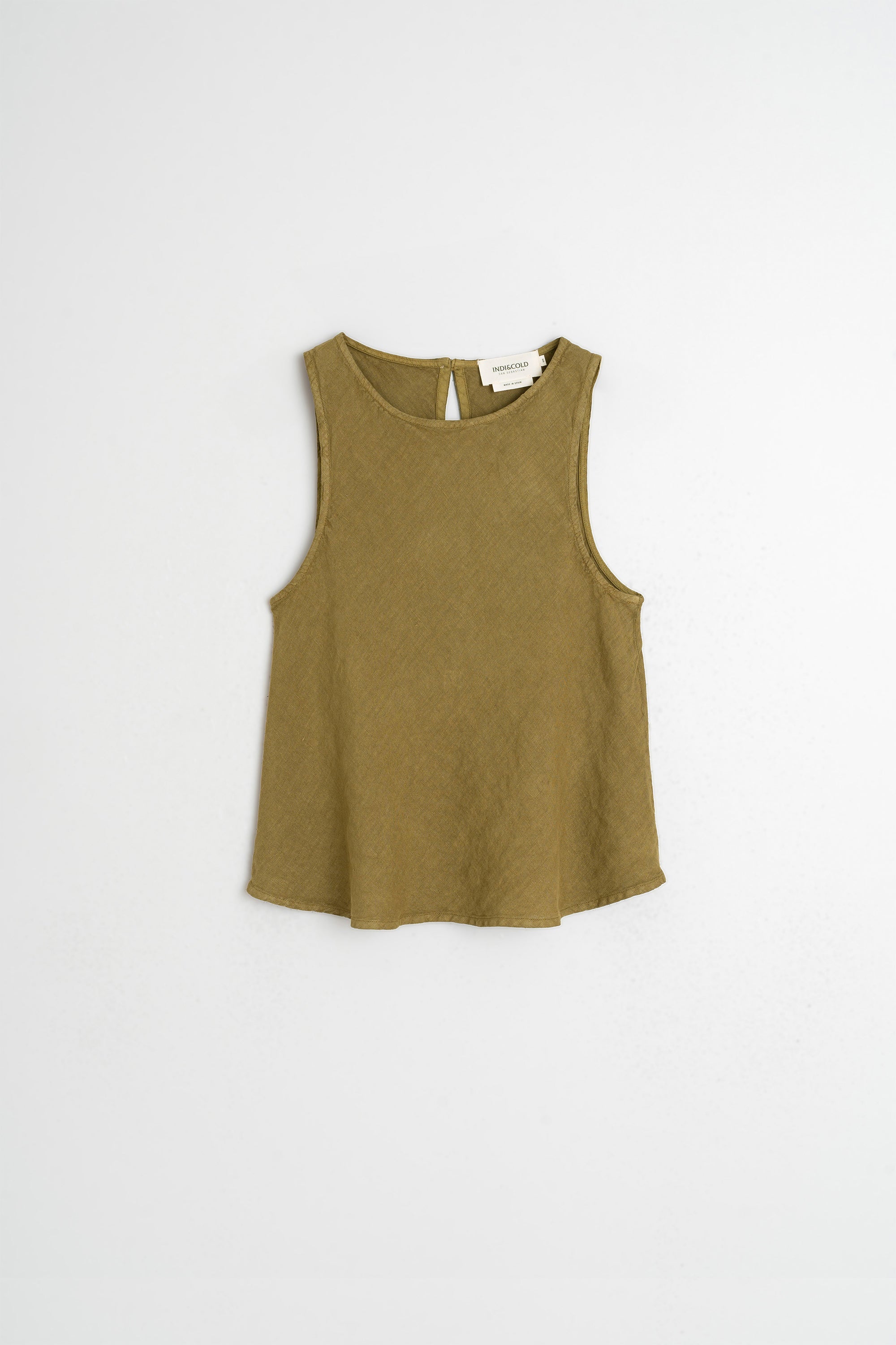 Linen Cropped Top - Khaki