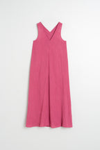 Long Crêpe Dress - Lychee