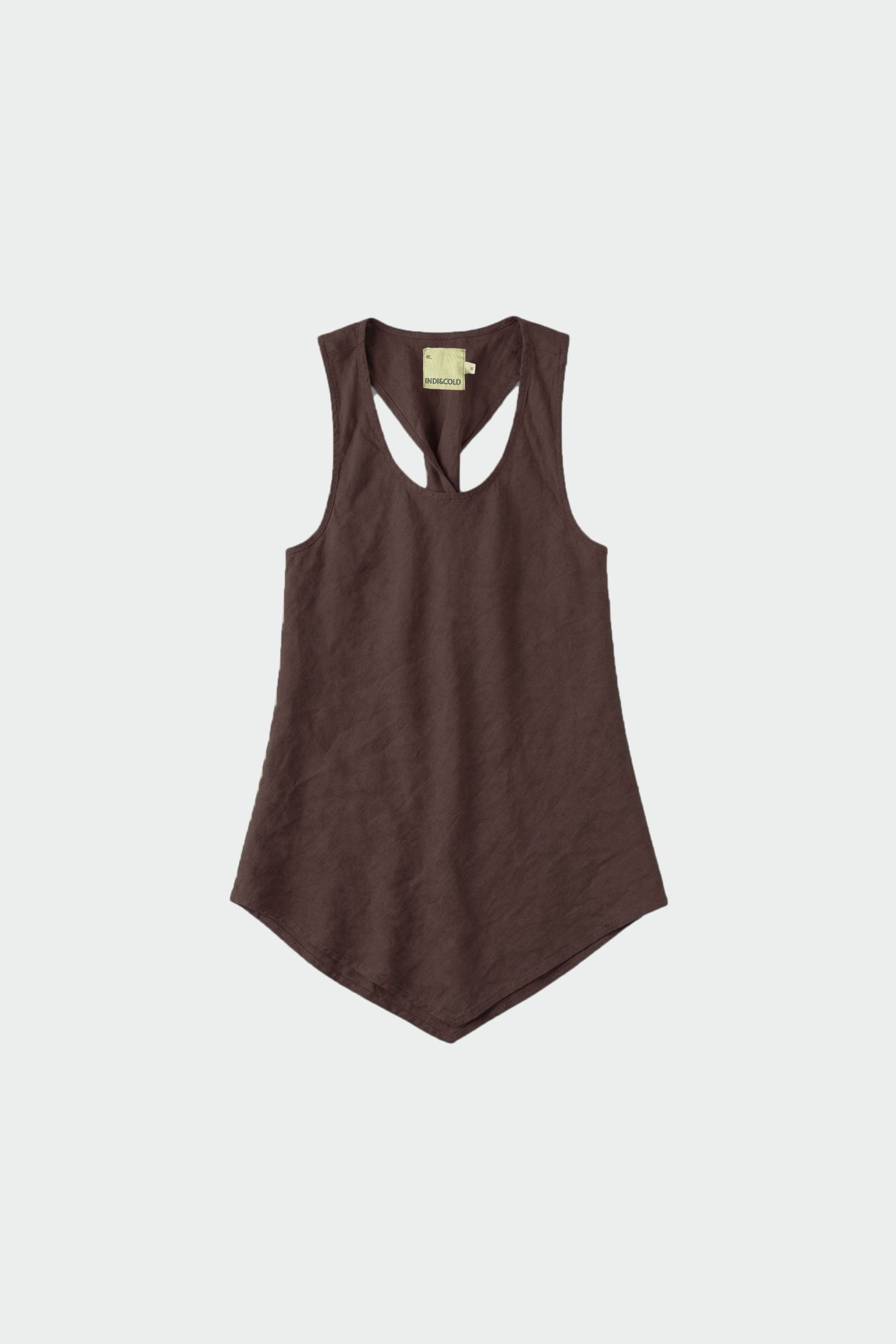 Top de lino con bajo asimétrico - Coco