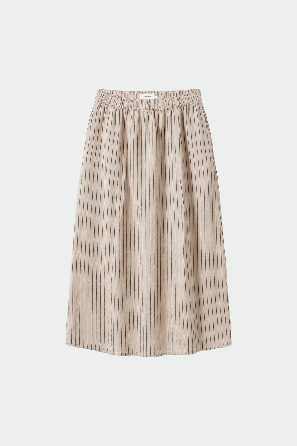 Striped Linen Skirt - Stone