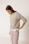 Breton Striped Jumper - Beige