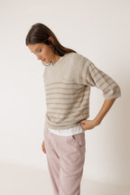 Breton Striped Jumper - Beige