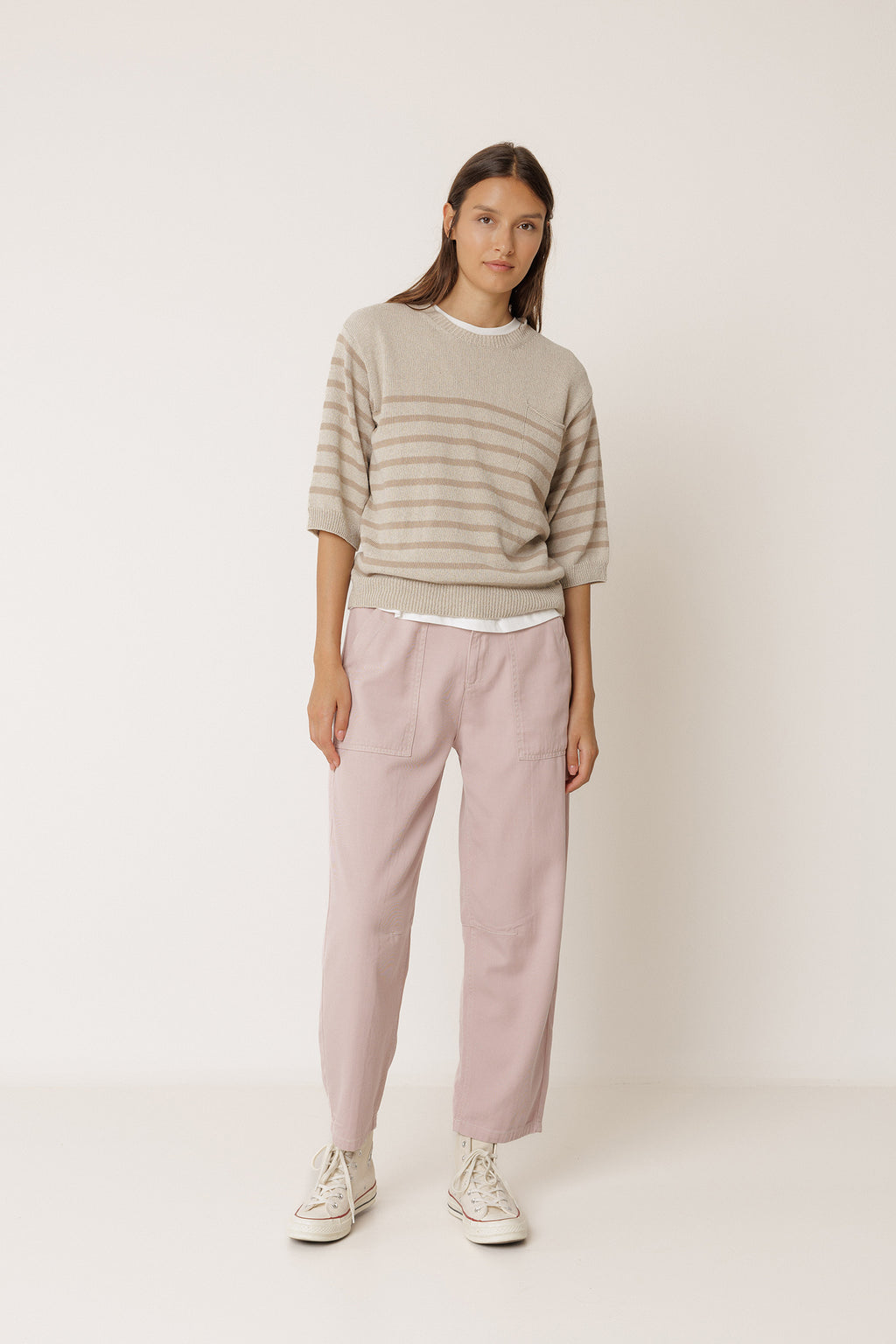 Breton Striped Jumper - Beige