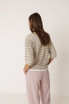 Breton Striped Jumper - Beige