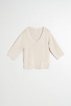 Pull Bouclé En Coton Biologique - Écru