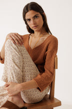 Organic Cotton Bouclé Jumper - Rust