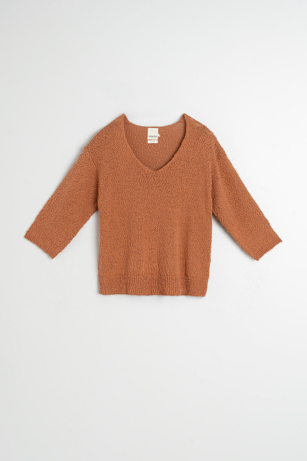 Organic Cotton Bouclé Jumper - Rust