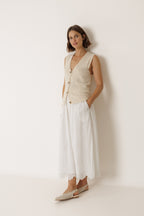 Organic Cotton Bouclé Cardigan - Ecru