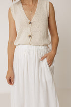Organic Cotton Bouclé Cardigan - Ecru
