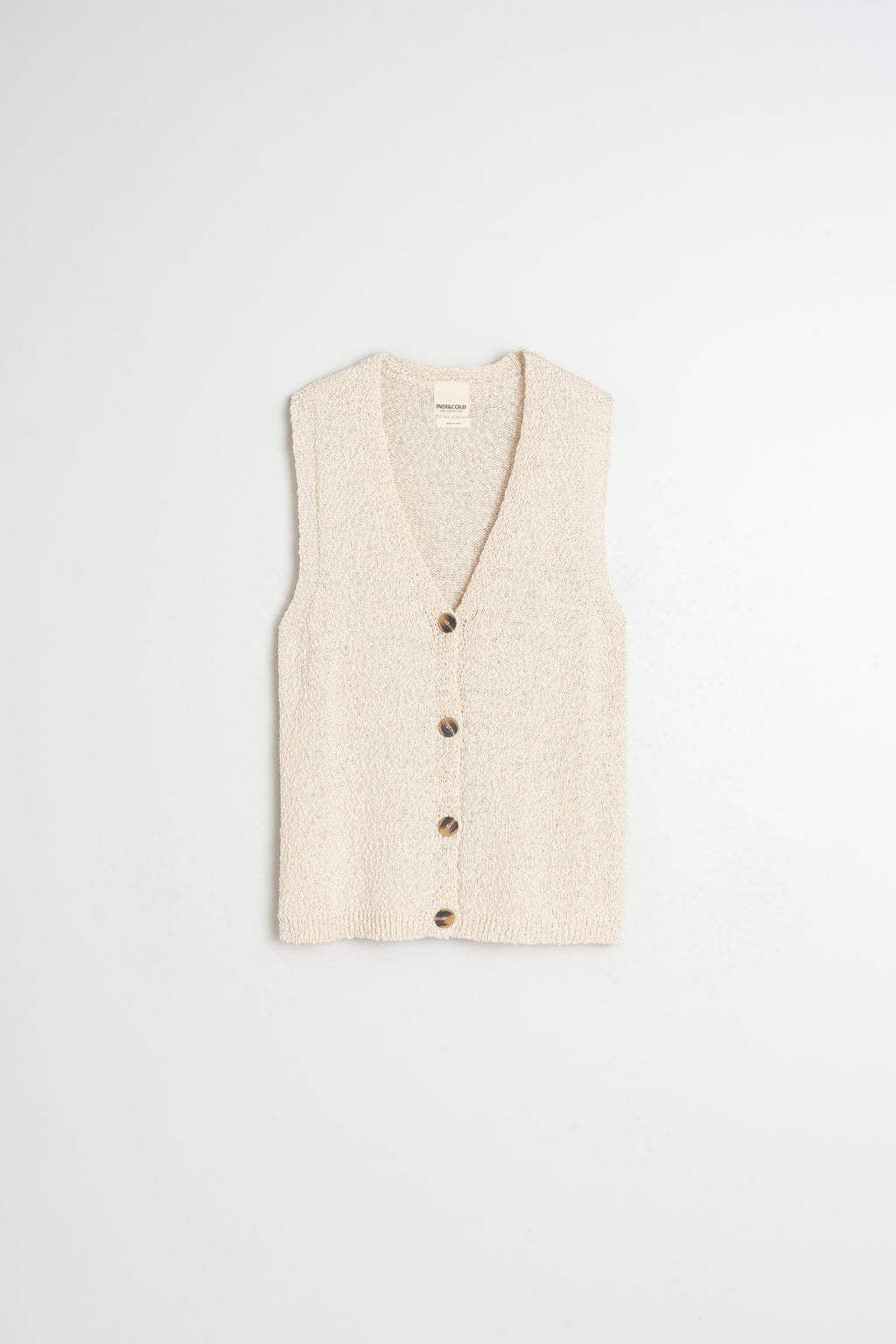 Organic Cotton Bouclé Cardigan - Ecru