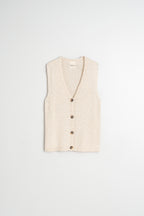 Organic Cotton Bouclé Cardigan - Ecru