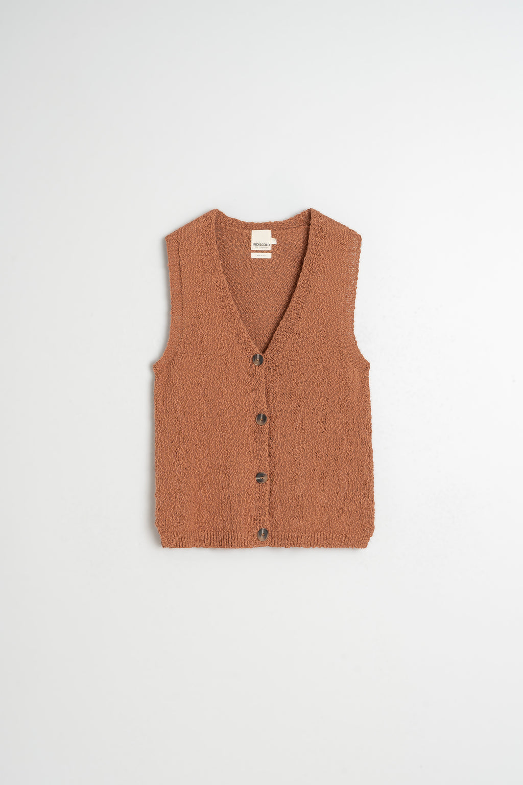 Organic Cotton Bouclé Cardigan - Rust