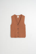 Organic Cotton Bouclé Cardigan - Rust