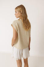 Boxy Fit Cardigan With Pockets - Ecru
