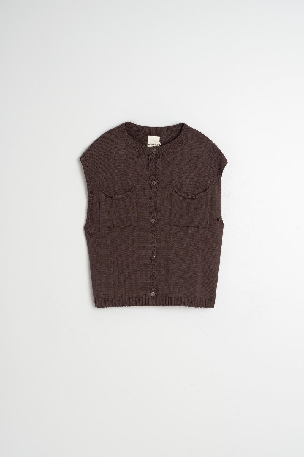 Boxy Cardigan With Pockets - Chocolate