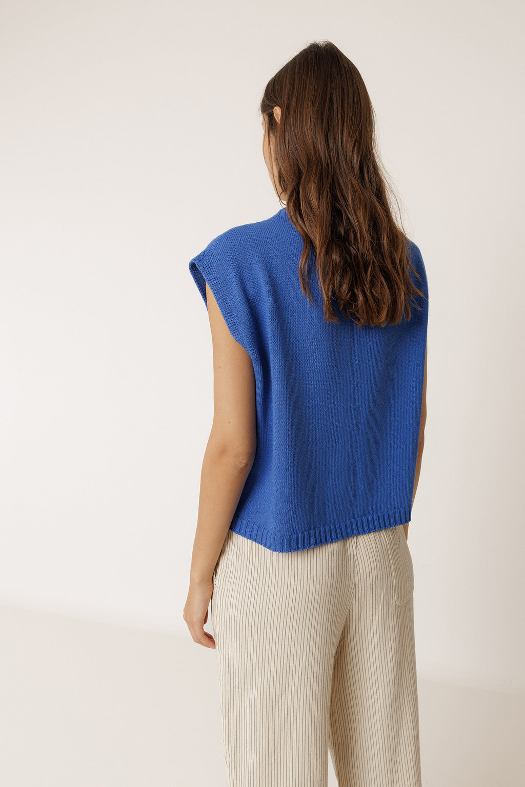 Boxy Fit Cardigan with Pockets - British Blue