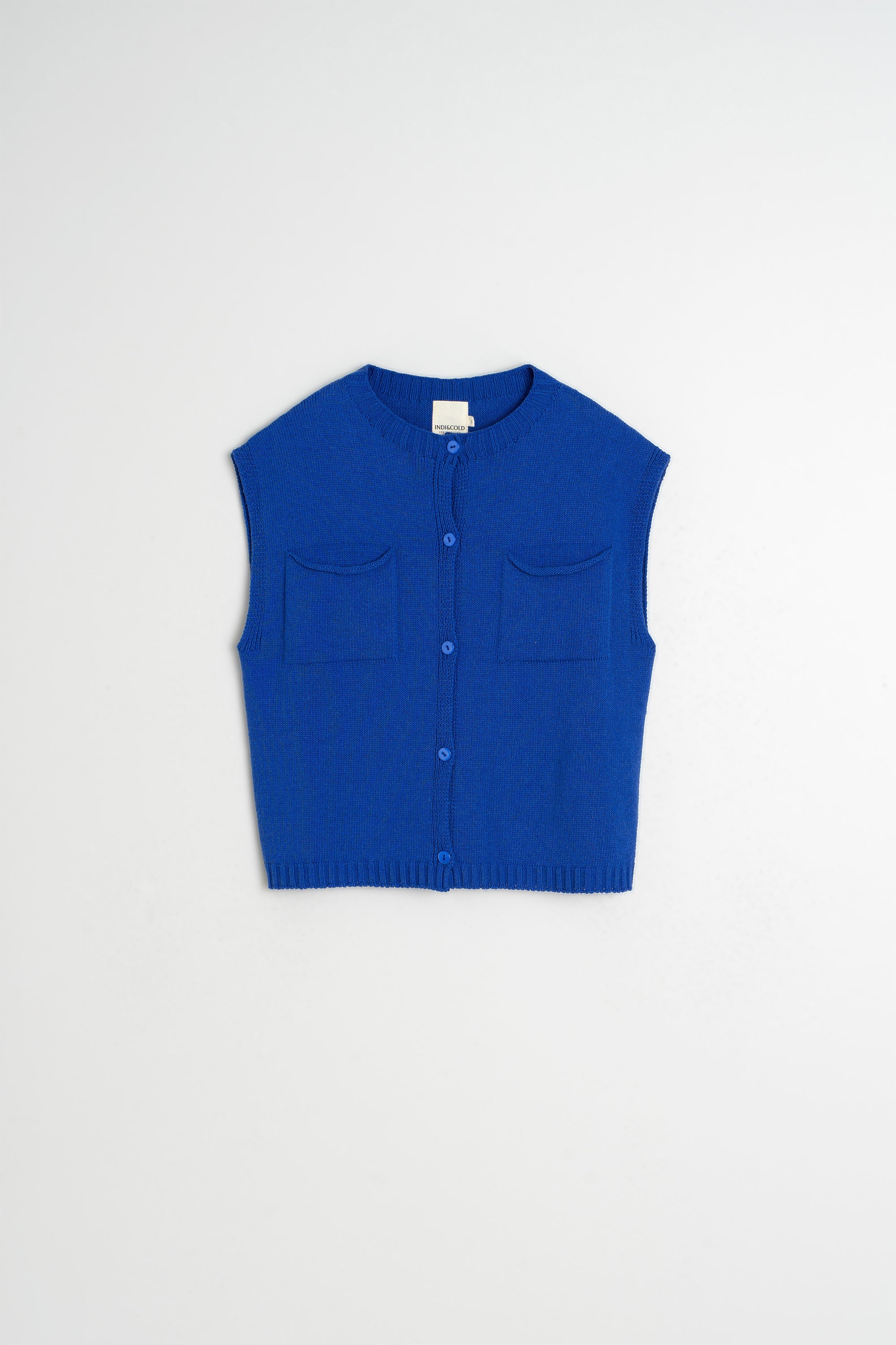 Boxy Fit Cardigan with Pockets - British Blue