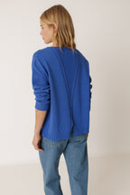 Jersey De Escote Pronunciado - Azul Británico