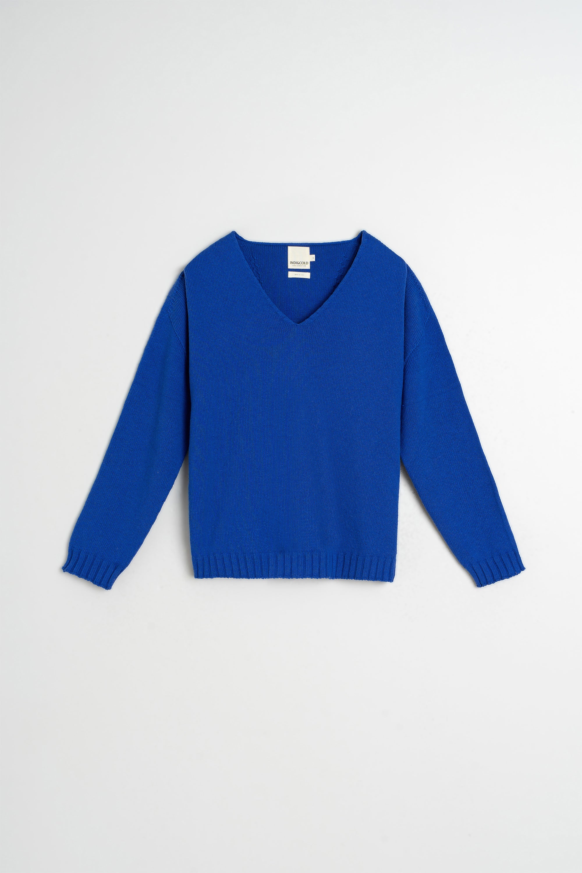 Jersey De Escote Pronunciado - Azul Británico