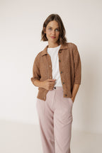 Openwork Knit Jacket - Terracotta