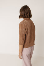 Openwork Knit Jacket - Terracotta