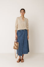 Chaqueta de Punto Transparente - Beige
