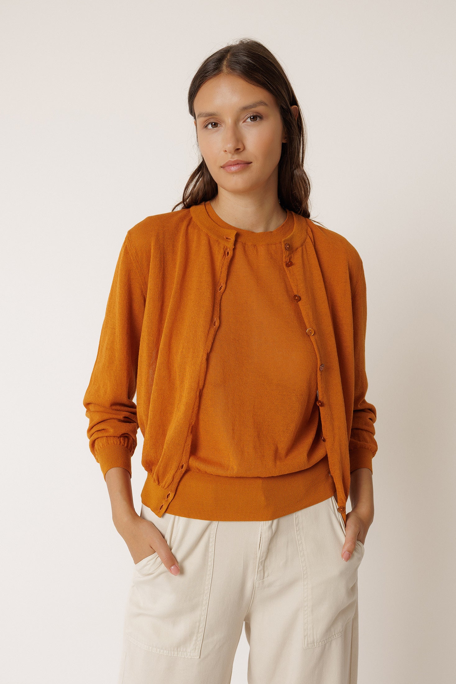 Chaqueta De Punto Transparente - Óxido