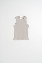 T-Shirt Dos-Nu Côtelé Rayé - Charbon