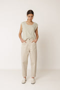Boxy Striped T-Shirt - Khaki