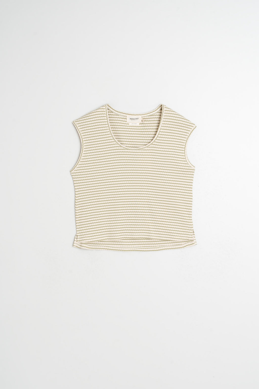Boxy Striped T-Shirt - Khaki