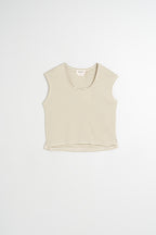 Boxy Striped T-Shirt - Khaki