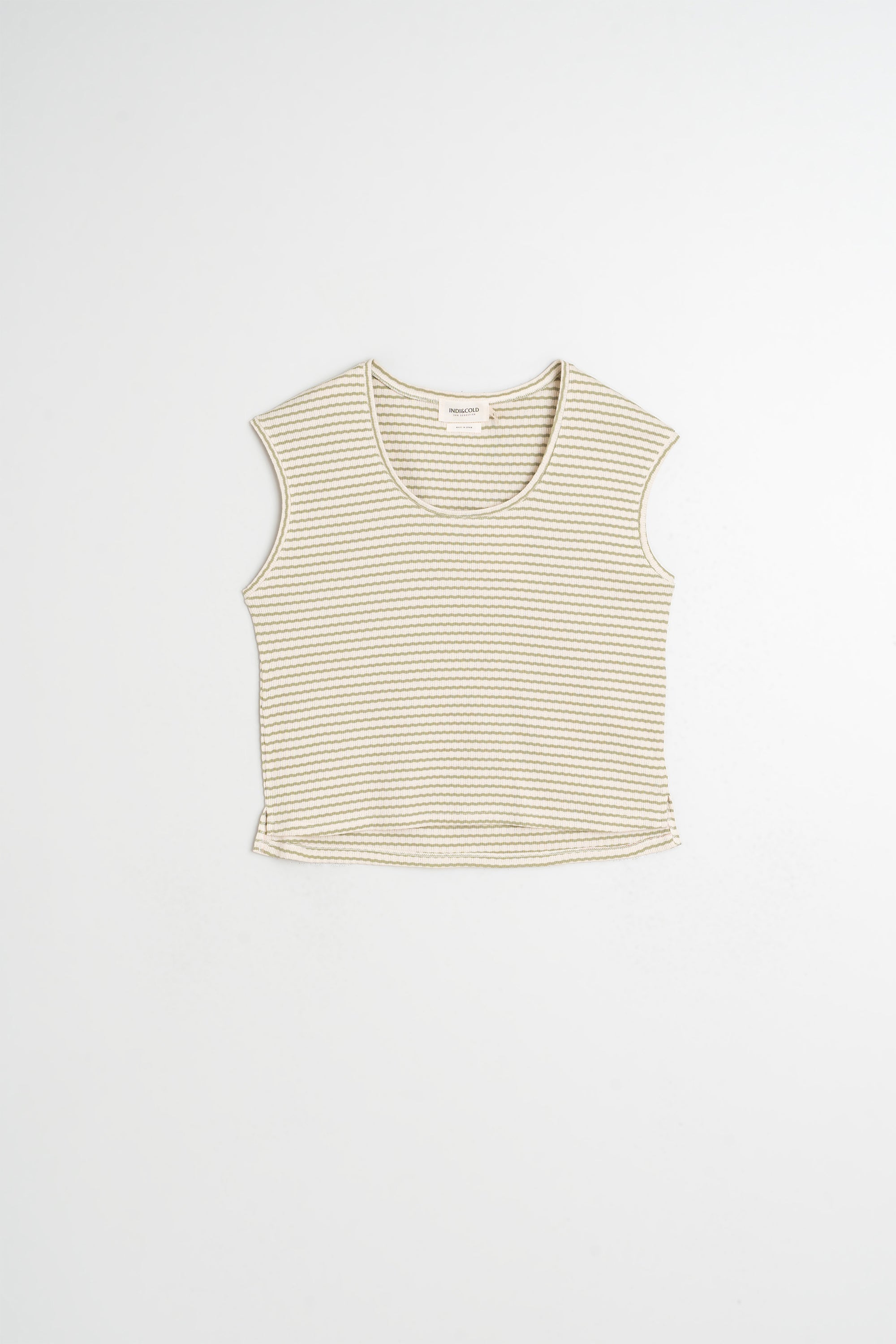 Boxy Striped T-Shirt - Khaki