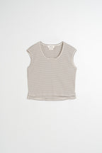 Striped Square-Cut T-Shirt - Charcoal